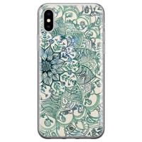 iPhone XS Max siliconen hoesje - Mandala blauw - thumbnail