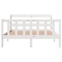 Bedframe zonder matras massief grenenhout wit 140x190 cm - thumbnail