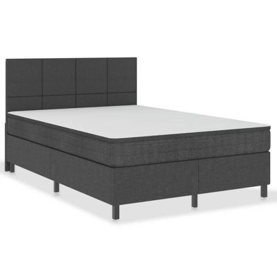 Boxspring stof donkergrijs 140x200 cm