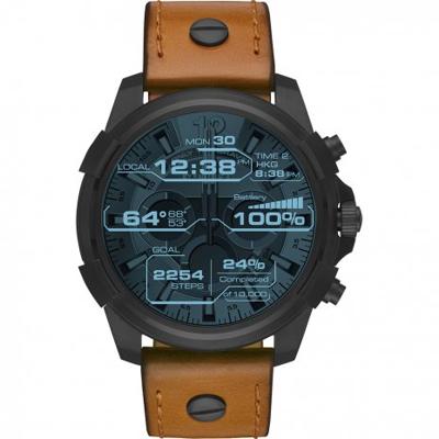 Horlogeband Smartwatch Diesel DZT2002 Leder Bruin 24mm