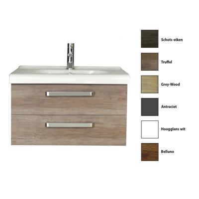 Badkamermeubelset Sanicare Q9 2 Laden 80cm Grey-Wood (spiegel optioneel) Badkamermeubelset Sanicare Q9 2 Laden 80cm Grey-Wood (spiegel optioneel)