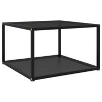 Salontafel 60x60x35 cm gehard glas zwart - thumbnail