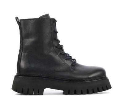 Bronx Dames Enkellaarsjes in Leder (Zwart) Bronx Dames Enkellaarsjes in Leder (Zwart)