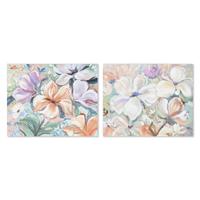Schilderij Home ESPRIT Blommor Shabby Chic 100 x 3,7 x 80 cm (2 Stuks) - thumbnail