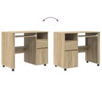 Bureau met Wielen Sonoma eiken 91 x 50 x 77 cm Bewerkt hout - thumbnail