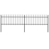 Tuinhek met speren bovenkant 3,4x0,8 m staal zwart - thumbnail