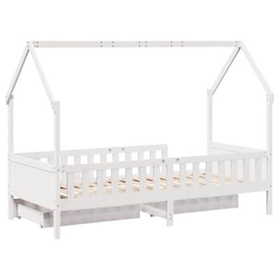 Kinderbedframe met lades 80x200 cm massief grenenhout