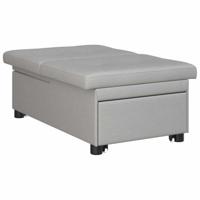 Slaapbank Grijs 194 x 67 x 37 cm Stof - thumbnail