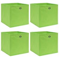 VidaXL Opbergboxen 4 st 32x32x32 cm stof groen - thumbnail