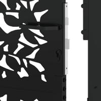 Poort met bladontwerp 105x130 cm staal zwart - thumbnail