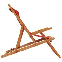 Strandstoelen 2 st inklapbaar stof rood - thumbnail