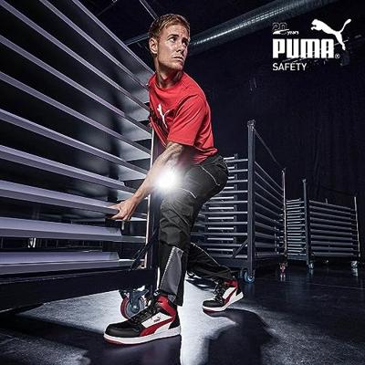 Puma werkschoenen Frontcourt S3L hoog zwart/rood/wit maat 40 - thumbnail