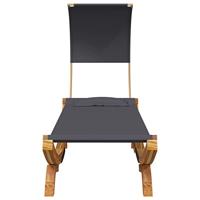 Loungebed met luifel 100x200x126 cm gebogen hout antracietkleur - thumbnail