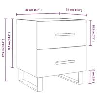 Nachtkastjes 2 st 40x35x47,5 cm bewerkt hout betongrijs - thumbnail