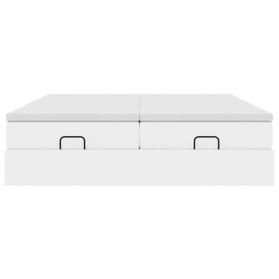 Ottoman bed met matrassen 200x200cm kunstleer wit