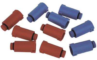 Kirchhoff Kunststof bouwplug, rood en blauw, 1/2", drukloos (Set 2 x 5) - 98913558