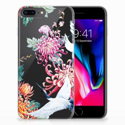 Apple iPhone 7 Plus | 8 Plus | TPU Hoesje | Bird Flowers