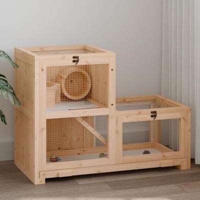 Hamsterkooi 81x40x60 cm massief vurenhout