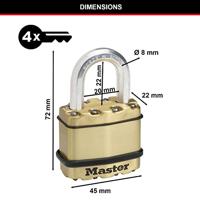 Masterlock Hangslot EXCELL M1BEURD - 45mm-2st. - M1BEURT M1BEURT - thumbnail