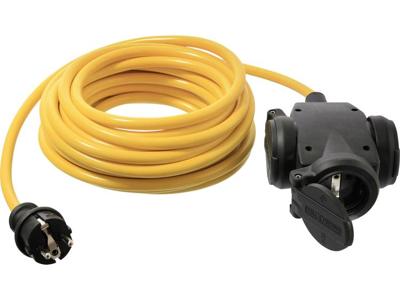 AS Schwabe 61455 Stroom Verlengkabel 16 A Geel 5.00 m AT-N07V3V3-F 3G 1,5 mm²