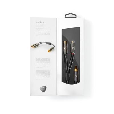 Stereo-Audiokabel | RCA Male - 2x RCA Female | Gun Metal Grey | Gevlochten kabel