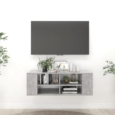 Tv-wandmeubel 102x35x35 cm bewerkt hout betongrijs Tv-wandmeubel 102x35x35 cm bewerkt hout betongrijs