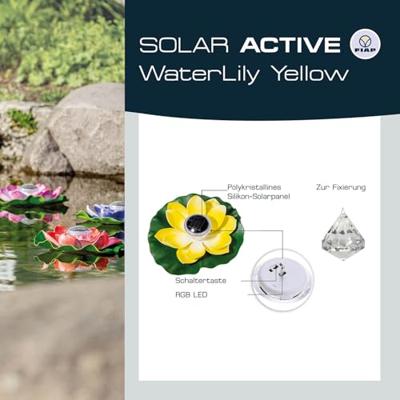 FIAP 3206-3 SOLAR ACTIVE WaterLily Yellow Decoratieve lamp op zonne-energie LED LED vast ingebouwd Geel