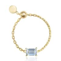 Elenza .925 Zilveren Ring met Lichtblauwe Rechthoekige Steen - thumbnail