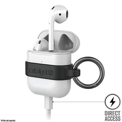 Catalyst Minimalist Case voor AirPods 1 en 2 - Hoogglanzende oppervlakteafwerking met extra grip, ultralichtgewicht, slank ontwerp, compatibel met draadloos opladen - Zwart