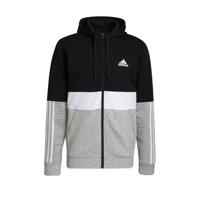 adidas Performance fleece sportvest zwart/wit/grijs - thumbnail
