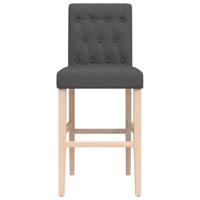 Barstoelen 2 st massief rubberhout en stof - thumbnail