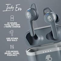 Skullcandy Indy Evo: een Bluetooth-koptelefoon met microfoon, True Wireless, een zweet, water- en stofbestendig ontwerp en een accuduur van 30 uur – Grijs - thumbnail