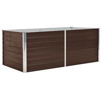 VidaXL Plantenbak verhoogd 160x80x45 cm gegalvaniseerd staal bruin - thumbnail
