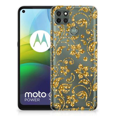 Motorola Moto G9 Power | TPU Case | Gouden Bloemen Motorola Moto G9 Power | TPU Case | Gouden Bloemen