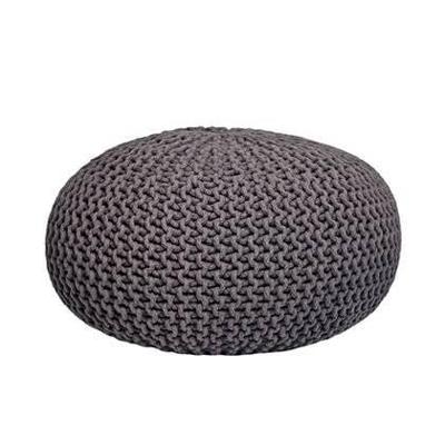 LABEL51 Poef 'Knitted', 70 x 35cm, kleur Donkergrijs