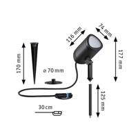 Paulmann Plug & Shine Shira 94849 Verlichtingssysteem Plug&Shine LED-tuinspot LED 6.5 W RGBW Antraciet - thumbnail