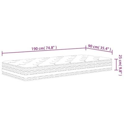 Pocketveringmatras middelhard 90x200 cm superkingsize