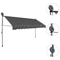 Luifel handmatig uitschuifbaar met LED 400 cm antracietkleurig - thumbnail