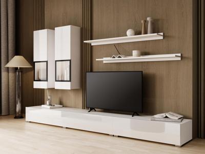 Tv-meubel set BABEL 5 deuren wit/hoogglans wit Tv-meubel set BABEL 5 deuren wit/hoogglans wit