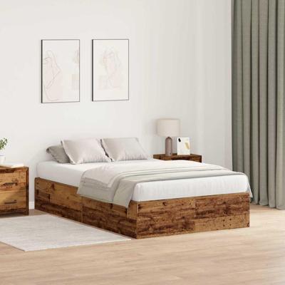 Bedframe met opslag Oud hout 200 x 120 x 31.5 cm Bewerkt hout