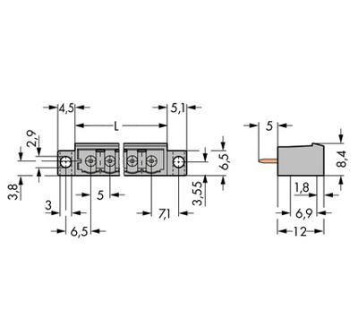 WAGO 231-144/040-000 Male header (standaard) 300 Totaal aantal polen: 14 Rastermaat: 5 mm Inhoud: 50 stuk(s)