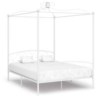 Hemelbedframe metaal wit 180x200 cm - thumbnail