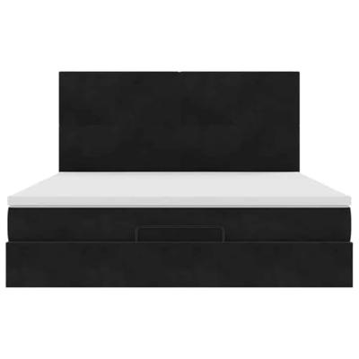Ottoman bed met matrassen en LED's 180x200cm fluweel zwart