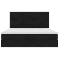 Ottoman bed met matrassen en LED's 180x200cm fluweel zwart - thumbnail