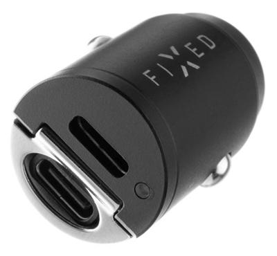 Fixed Dual USB-C 30W autolader zwart