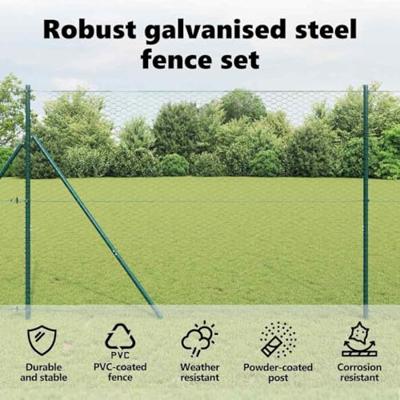 VidaXL Afrasteringspaal groen 10 x 1,5 m (36 mm gaas) staal en pvc VidaXL Afrasteringspaal groen 10 x 1,5 m (36 mm gaas) staal en pvc
