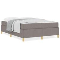 Boxspring bed met matras Taupe en Wit 160 x 200 cm Stof - thumbnail
