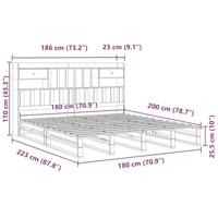 Bed met boekenkast zonder matras grenenhout wit 180x200 cm - thumbnail