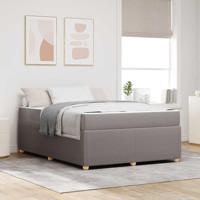 Bedframe met matras Taupe 160 x 200 cm Stof - thumbnail