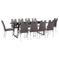 vidaXL 11-delige Eethoek kunstleer bruin - thumbnail